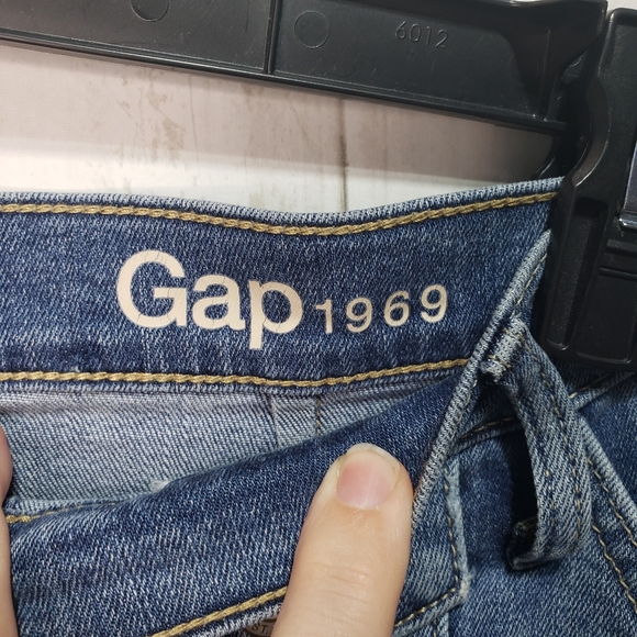 Gap Button Front Blue Denim Cotton Stretch Skirt - Picture 3 of 4